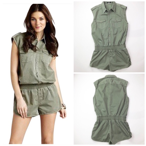 7 For All Mankind Pants - ❤️SOLD❤️ 7 For All Mankind Olive Military Romper